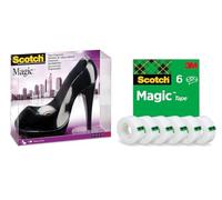 Scotch Dispensador de Cinta con Forma de Zapato , Negro - para la Escuela, el Hogar y la Oficina + Scotch Cinta Adhesiva de Doble Cara - 1 Rollo de 12 mm x 22,8 m, Transparente