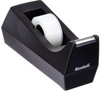 Scotch Dispensador de Cinta Negro C38 + Scotch Crystal Cinta, 1 Rollo de 19 mm x 10 m