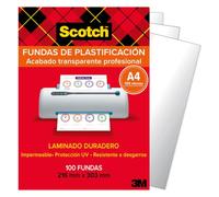 Scotch Fundas para Plastificar Térmicas A4, 125 Micras, 100 Fundas | Aptas para Fotos, Protección UV y Resistentes al Agua, Acabado Profesional para Certificados, Oficina, Escuela y Hogar