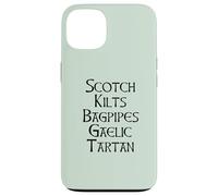 Scotch Kilts Bagpipes Gaelic Tartan Scotland Meme EN LA Espalda Carcasa para iPhone 13
