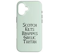 Scotch Kilts Bagpipes Gaelic Tartan Scotland Meme EN LA Espalda Carcasa para iPhone 16