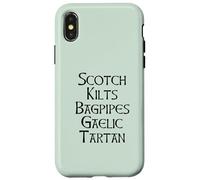 Scotch Kilts Bagpipes Gaelic Tartan Scotland Meme EN LA Espalda Carcasa para iPhone X/XS