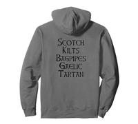 Scotch Kilts Bagpipes Gaelic Tartan Scotland Meme EN LA Espalda Sudadera con Capucha