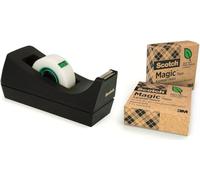 PORTARROLLO SOBREMESA SCOTCH C38 INCLUYE 3 ROLLOS DE CINTA SCOTCH MAGIC 33 MT X 19 MM. COLORES SURTIDOS