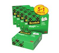 Scotch Klebstoffe Cinta Adhesiva Magic Invisible de uso general 19 mm x 33 m - Paquete de 6 rollos