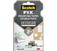 Scotch Monta cuadrados interiores de 25 mm x 25 mm cada uno | Color blanco | Capacidad para hasta 150 g por cuadrado | Buena resistencia | Múltiples aplicaciones | Multisuperficie | Sin herramientas |