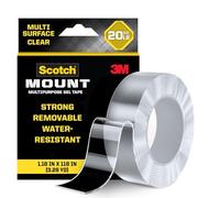 Scotch-Mount Cinta de gel multiusos, cinta de doble cara para aplicaciones resistentes, cinta de montaje extraíble, nano cinta, cinta de montaje transparente resistente al agua, soporta hasta 20