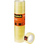 Scotch Nastro Adesivo 3M, Trasparente Acrilico, 15 mm x 10 m, Confezione Torrett