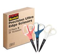 Scotch Precision Ultra Edge Tijeras de 8 pulgadas, paquete de 3 (1458-3AMZ-ESF)