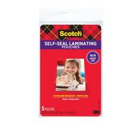 Scotch (R) Bolsas de plastificado autosellantes, acabado brillante, 4 x 6 pulgadas (PL900G)