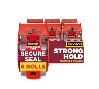 Scotch Secure Seal - Cinta de embalar (4,8 x 2,032 cm, 6 rollos con dispensador)