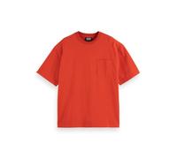 Scotch & Soda 3 Crosses Pocket Loose-Fit T-Shirt, Camiseta Hombre, Ketchup, M