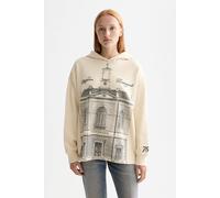 Scotch & Soda 750 Years Artwork Hoodie Sandshell Talla: M | Sudaderas con Capucha Outlet | Mujer | Marrón