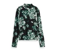 Scotch & Soda All Over Printed Slim-fit LS T-Shirt, Camiseta, Mujer, Nieuw Blossom Print Park Green, XS