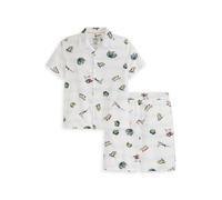 Scotch & Soda Big Boys 2pc Printed Woven Button Up Shirt & Short Set White Talla: M | Camisas Outlet | Unisex | Blanco