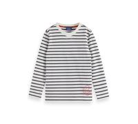 Scotch & Soda Boy Denim Washed Striped Breton T-shirt Blue White Stripe Talla: 8 | Camisetas Outlet | Unisex | Azul