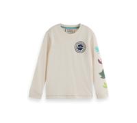Scotch & Soda Boy Relaxed-fit Long-sleeved Artwork T-shirt Eggnog Talla: 12 | Camisetas Outlet | Unisex
