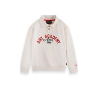 Scotch & Soda Boy Relaxed-fit Polo Sweatshirt With Front Artwork Eggnog Talla: 4 | Camisas Outlet | Unisex | Blanco