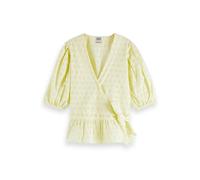 Scotch & Soda Broderie Wrap-over Top Lemon Talla: XL | Blusas Outlet | Mujer |