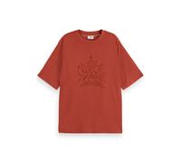 Scotch & Soda Burn Out Artwork Relaxed Fit T-shirt Rust Talla: XS | Camisetas Outlet | Mujer | Marrón