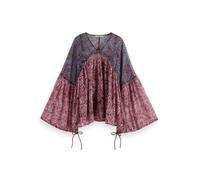 Scotch & Soda Printed Fil Coupe Top Camiseta, Blue Mountain Paisley Mix, 44 Mujeres