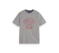 Scotch & Soda Chest Artwork T-Shirt Camiseta Hombre, Grey Melange, S