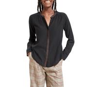 Scotch & Soda Collarless Shirt With A Neck And Placket Trim Evening Black Talla: 38 | Blusas Outlet | Mujer | Negro