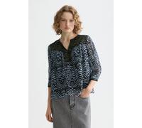 Scotch & Soda Contrast Yoke Short Sleeve Top Ikat Feather Blue Talla: 34 | Manga Larga Outlet | Mujer | Azul