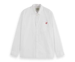 Scotch & Soda Core-The Free Spirit Peace Bird Poplin Shirt Camiseta, White, 40 Mujeres