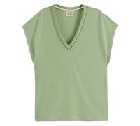 Scotch & Soda Cotton Linen V-Neck T-Shirt Camiseta, Pistachio, XL Mujeres