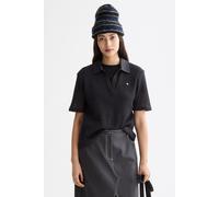 Scotch & Soda Crochet Polo Charcoal Art Talla: L | Polos Outlet | Mujer | Negro