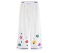 Scotch & Soda Cropped Flower Embroidery Pants Off White Talla: 16 | Pantalones anchos Outlet | kids | Blanco
