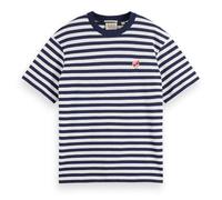 Scotch & Soda Core - The Free Spirit Peace Bird Striped T-shirt Navy/white Talla: M | Camisetas de Seda Outlet | Mujer | Azul