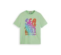 Scotch & Soda Front Artwork T-shirt Washed Neon Lime Talla: M | Camisetas con Decoración Impresa Outlet | Hombre | Verde