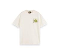 Scotch & Soda Front Left Chest Artwork T-Shirt Camiseta Hombre, Bright White, XL