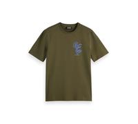 Scotch & Soda Left Chest Artwork t-Shirt Camiseta, Classic Green, M Hombres