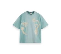 Scotch & Soda Garment Dyed Front Back Artwork T-shirt Pacific Blue Talla: S | Camisetas con Decoración Impresa Outlet | Hombre | Azul