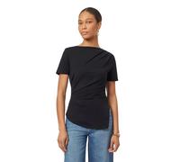 Scotch & Soda Gathered Asymmetric Tee Black Night Talla: L | Camisetas de Seda Outlet | Mujer | Negro