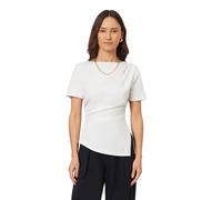 Scotch & Soda Gathered Asymmetric Tee Brilliant White Talla: L | Camisetas de Seda Outlet | Mujer | Blanco