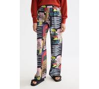 Scotch & Soda Gia - Mid Rise Wide Leg Elasticated Trousers Art Dept Collag Talla: XL/32 | Pantalones Outlet | Mujer