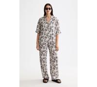 Scotch & Soda Gia - Mid Rise Wide Leg Elasticated Trousers Art Dept Collag Talla: XS/32 | Pantalones Outlet | Mujer