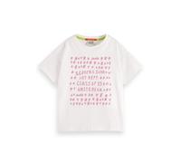 Scotch & Soda Girl Loose-fit Cropped Artwork T-shirt Bright White Talla: 10 | Camisetas Outlet | Unisex | Blanco