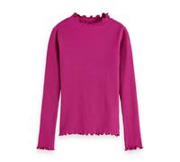 Scotch & Soda Girl Mock Neck Ribbed Slim-fit Long-sleeve T-shirt Fuchsia R Talla: 14 | Camisetas Outlet | kids | Rosa