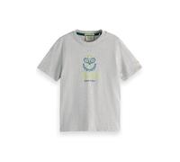 Scotch & Soda Girl Regular-fit Artwork T-shirt Light Grey Melange Talla: 6 | Camisetas Outlet | Unisex | Gris