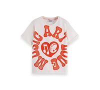 Scotch & Soda Girl Relaxed-fit T-shirt With Front Artwork Eggnog Talla: 6 | Camisetas Outlet | Unisex | Blanco