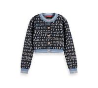 Scotch & Soda Girl Slim-fit Cropped Jacquard Cardigan Charcoal Art Talla: 12 | Chalecos Outlet | Unisex | Negro