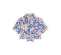 Scotch & Soda Girls Ss Tie Front Button Up Top Blue/grey Talla: M | Camisas Outlet | Unisex | Azul