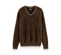 Scotch & Soda Hairy V-neck Extra Dropped Shoulder Sweater Coffee Talla: XXL | Jerséis Outlet | Hombre | Marrón