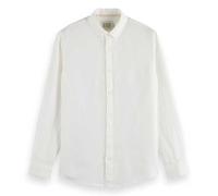 Scotch & Soda Linen Button-Down Shirt, Camiseta Hombre, Off White, XL