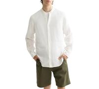 Scotch & Soda Linen Stand Up Collar Shirt, Camiseta Hombre, Off White, L